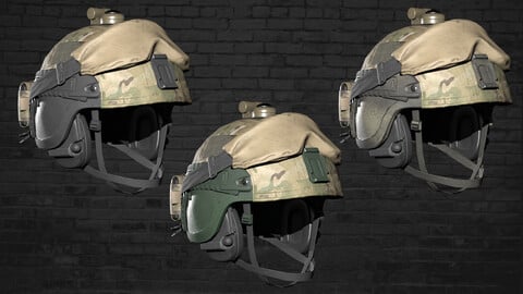 MILITARY Game Ready LSZH Low Cut helmet Low-poly Low-poly 3D model