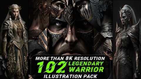 102 Legendary Warrior Illustration Pack (More Than 8K Resolution)