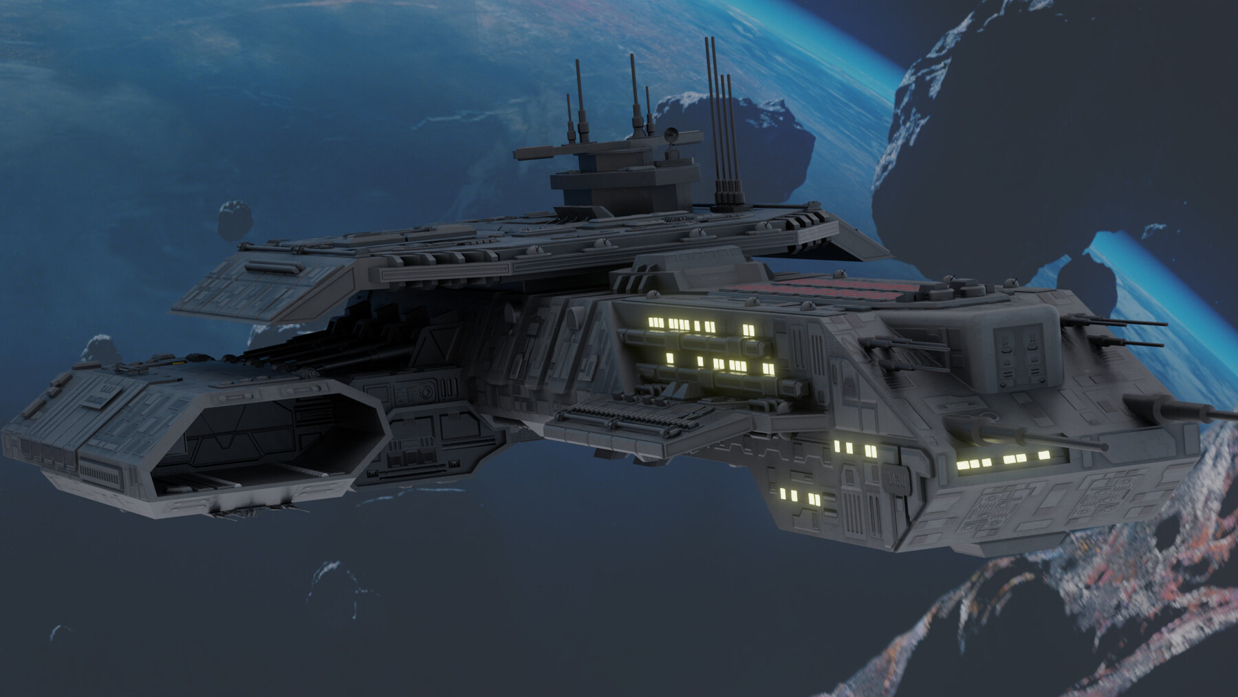 ArtStation - Scifi Ship Daedalus | Game Assets