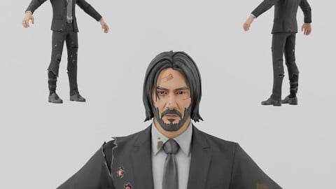 John Wick Lowpoly Rigged