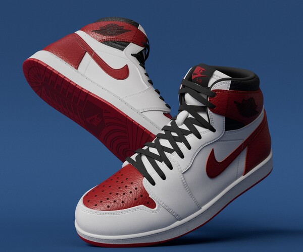 ArtStation - Model 3D Air Jordan 1 Retro High OG Red | Game Assets