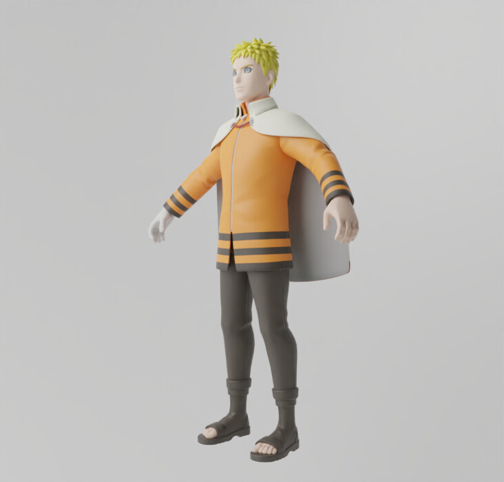 Naruto Hokage lowpoly Rigged