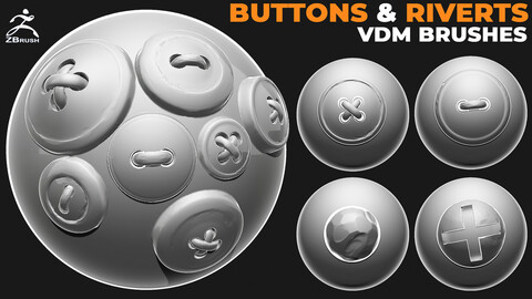 Buttons and Riverts VDM Brushes for ZBrush