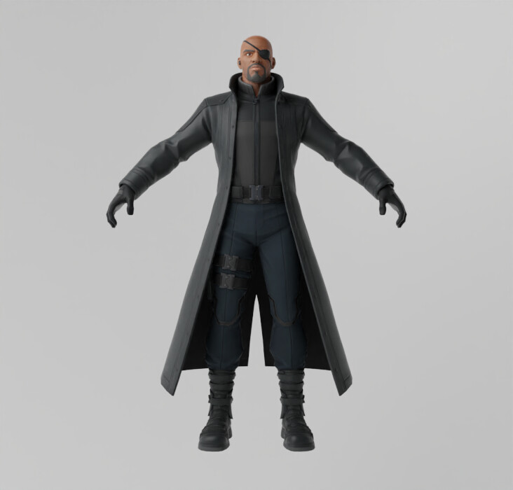 ArtStation - Nick Fury Lowpoly Rigged | Resources