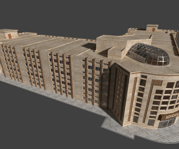ArtStation - school building with interior rooms and Furnitures | Resources