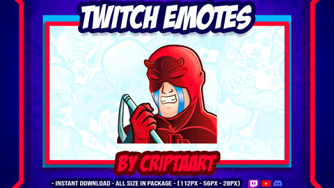 Twitch Emote / Emote DareDevil / Emote Crying / Super hero Emote / Avengers Emote / Sad Emote