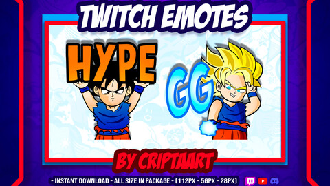 Twitch Emotes / Goku Emote / Anime Emote / DBZ Emote / Genki- Dama / Hype Emote