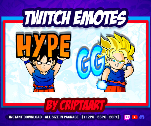 ArtStation - Twitch Emotes / Goku Emote / Anime Emote / DBZ Emote ...