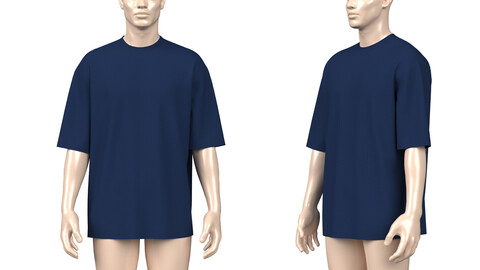 Men's Oversized T-shirt 3d Model