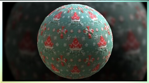 PBR Christmas Winter Cloth Fabric Seamless Material Substance SBSAR 4k Texture 05