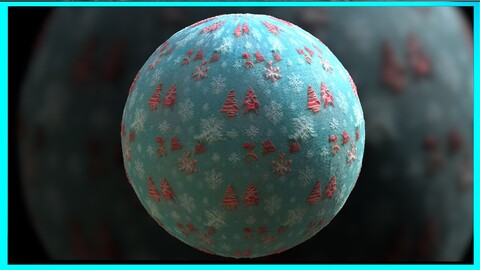 PBR Christmas Winter Cloth Fabric Seamless Material Substance SBSAR 4k Texture 07