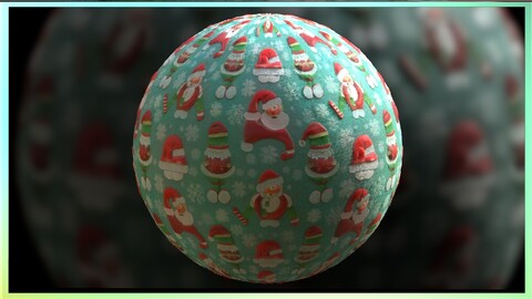 PBR Christmas Winter Cloth Fabric Seamless Material Substance SBSAR 4k Texture 12