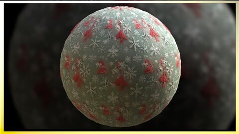 PBR Christmas Winter Cloth Fabric Seamless Material Substance SBSAR 4k Texture 22