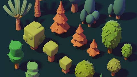Nature - Tree Pack 02 Stylized 3D