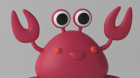 Cartoon Cute Little Crab 3D model