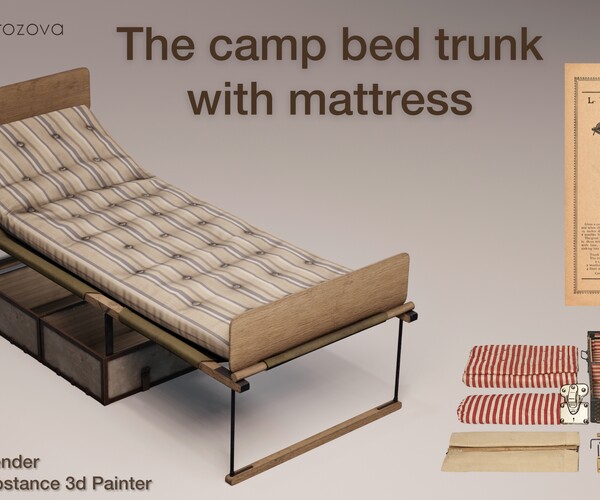 The camp bed trunk with mattress