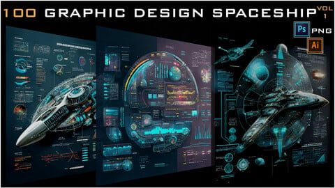 100 GRAPHIC DESIGN SPACESHIP-VOL 1