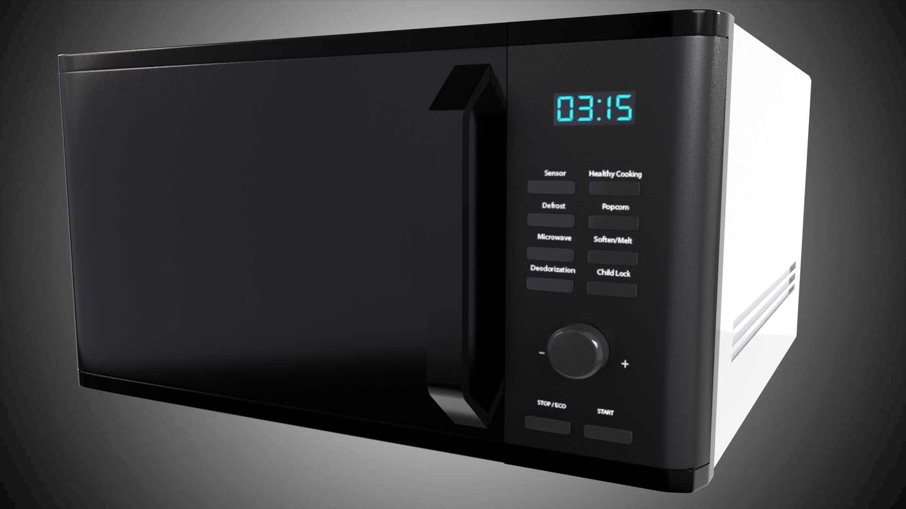 New White Compact Microwave Oven 3D model