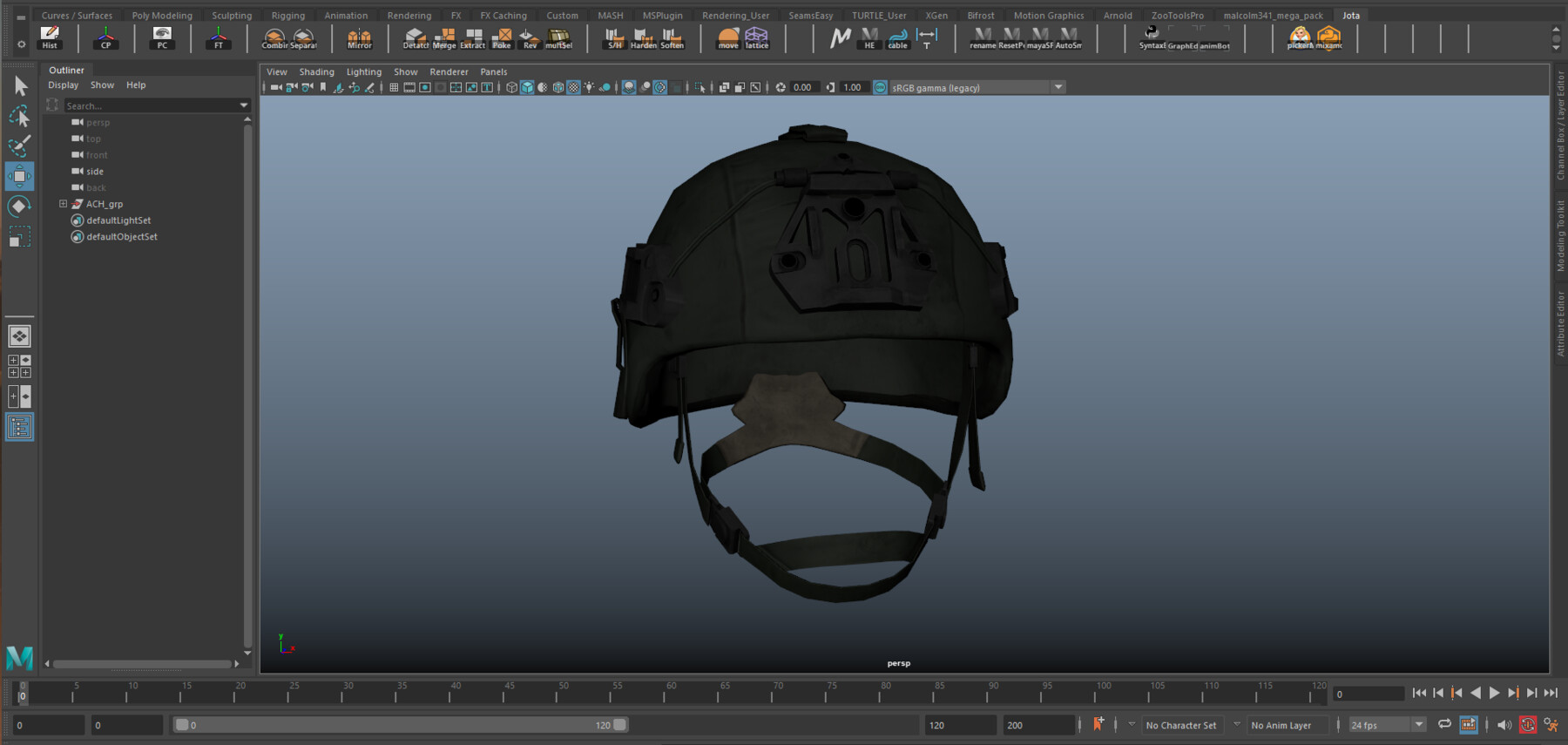 ArtStation MILITARY Game Ready ACH Tactical Helmet Lowpoly 3D model