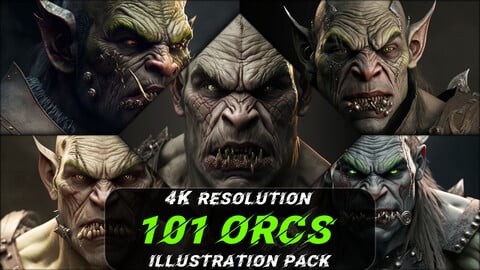 101 Orcs Illustration Pack (4K Resolution)