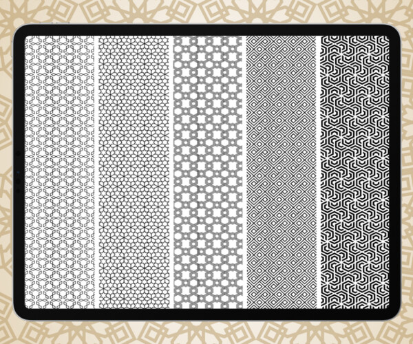 ArtStation - Seamless Geometric Pattern Brush Set For Procreate | Brushes