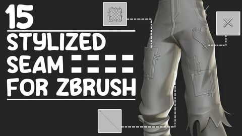 15 Stylized seam for zbrush