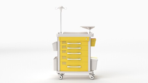 MS3C-550, Lite Mobile Crash Cart 3D Model