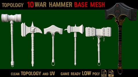 10 war hammer bundle (base mesh)
