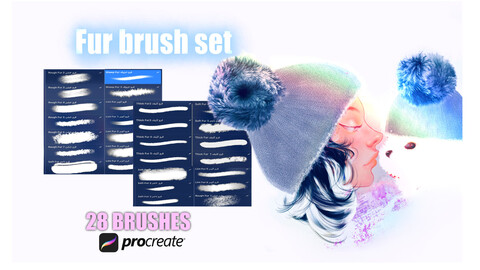 Fur brush-set procreate  مجموعة فُرش الفرو تطبيق بروكرييت
