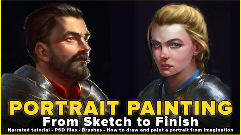 Realistic Portrait Painting Tutorial - From Sketch To Finish In Photoshop