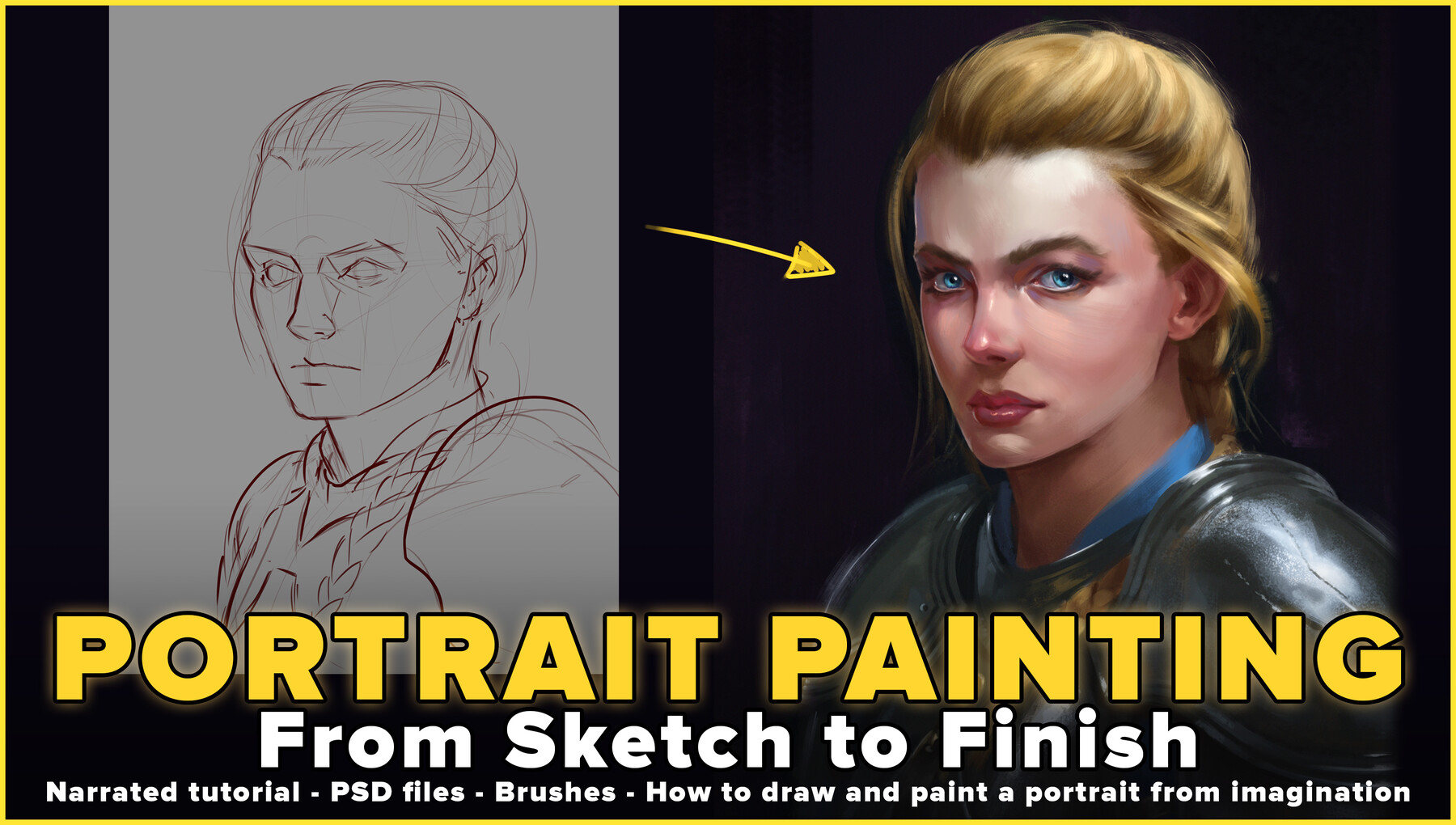 ArtStation - Realistic Portrait Painting Tutorial - From Sketch To ...