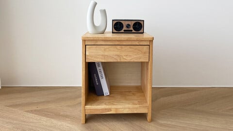 Solid Wood Mini Bedside Table Shelf