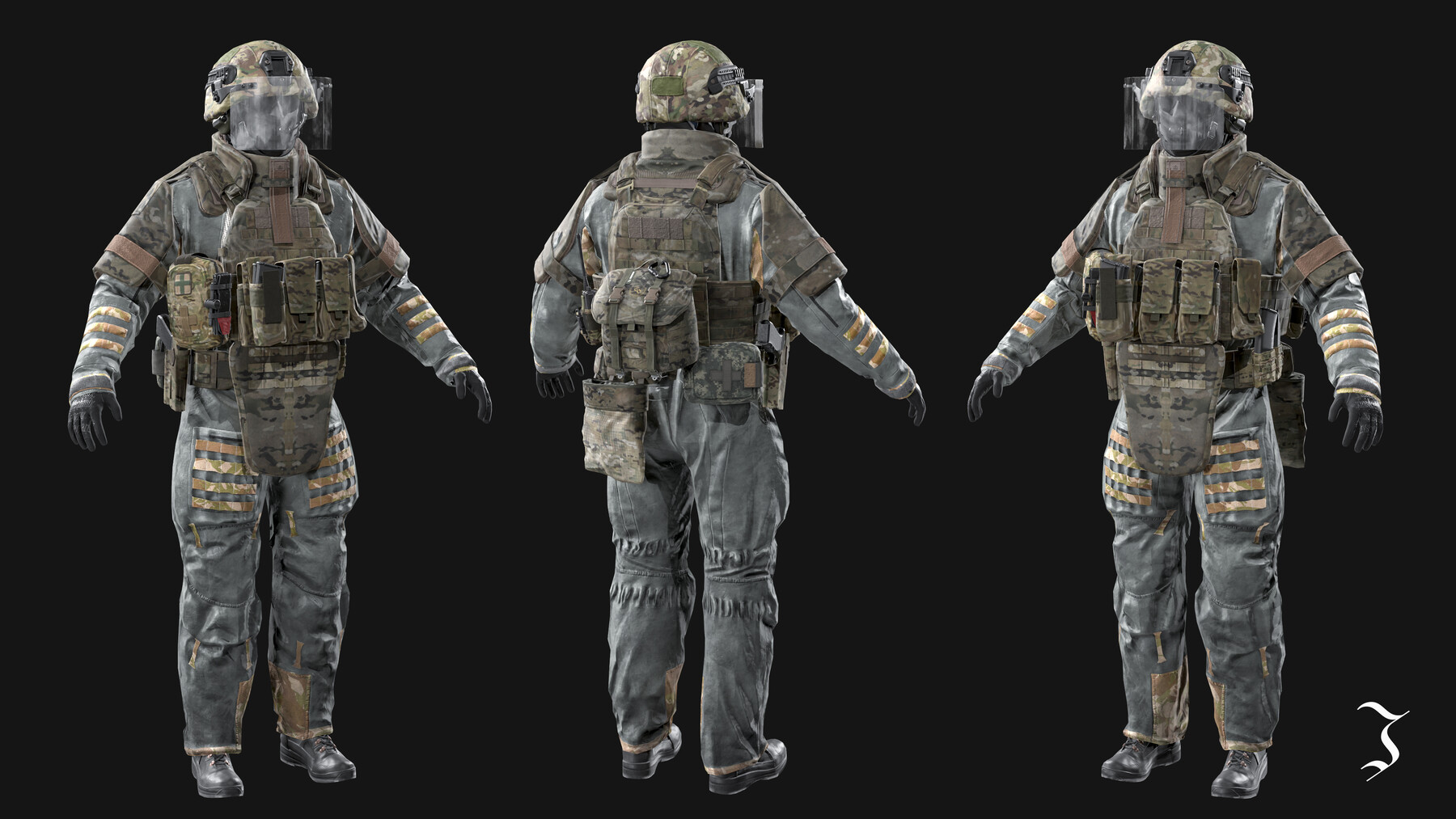 ArtStation - MILITARY Game Ready Fort Fortres Frag Suit Low-poly 3D ...