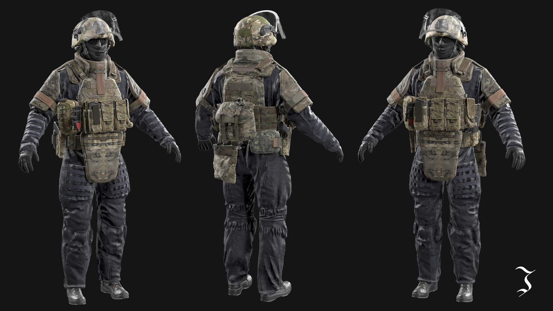 ArtStation - MILITARY Game Ready Fort Fortres Frag Suit Low-poly 3D ...