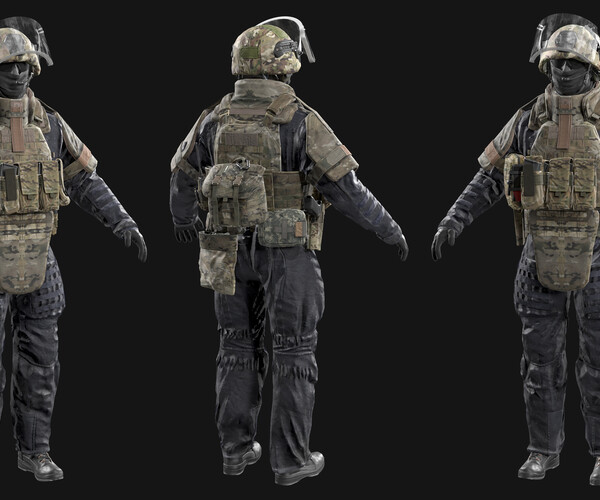 Artstation - Military Game Ready Fort Fortres Frag Suit Low-poly 3d 