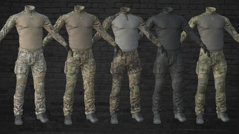 MILITARY Game Ready Crye G3 Uniform Clone Low-poly 3D model