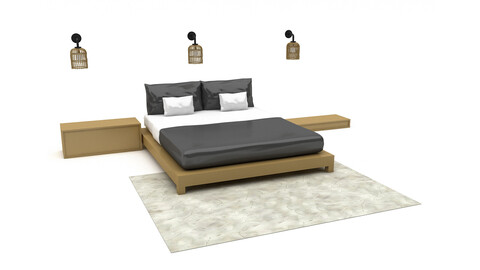 bohemian bed 02 3D model