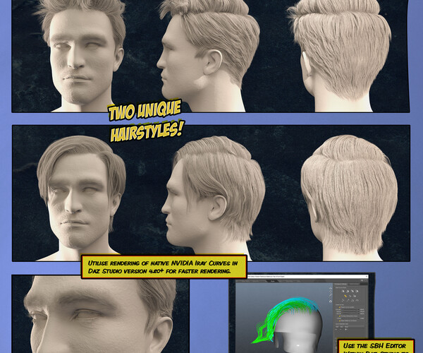 Yeoman Colt Hair for V3 and V4 - Poser and Daz Studio Free Resources Wiki