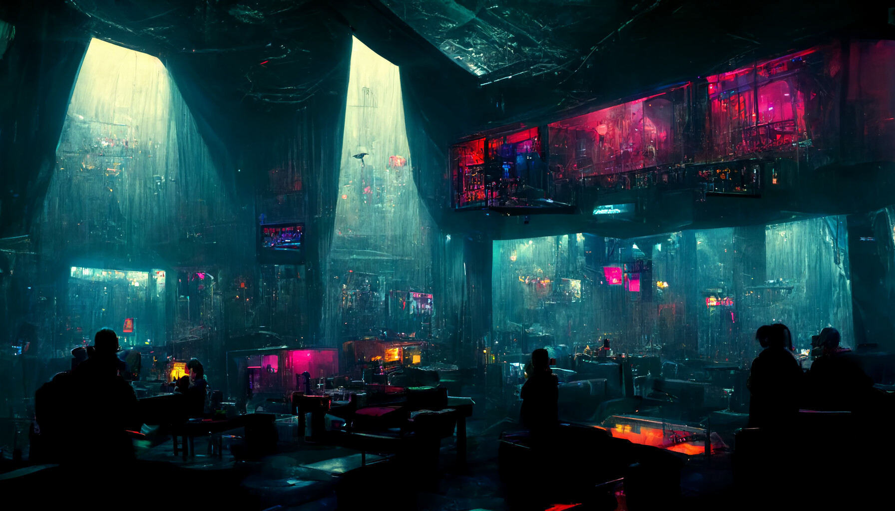 ArtStation - Nightclub Backgrounds - Sci-fi, extremely beautiful ...