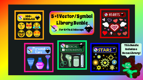 5+1 Vector/Symbol Library Bundle for Krita & Inkscape