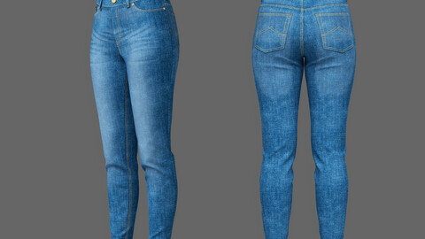 ArtStation - Women's Blue Denim Jeans | Resources