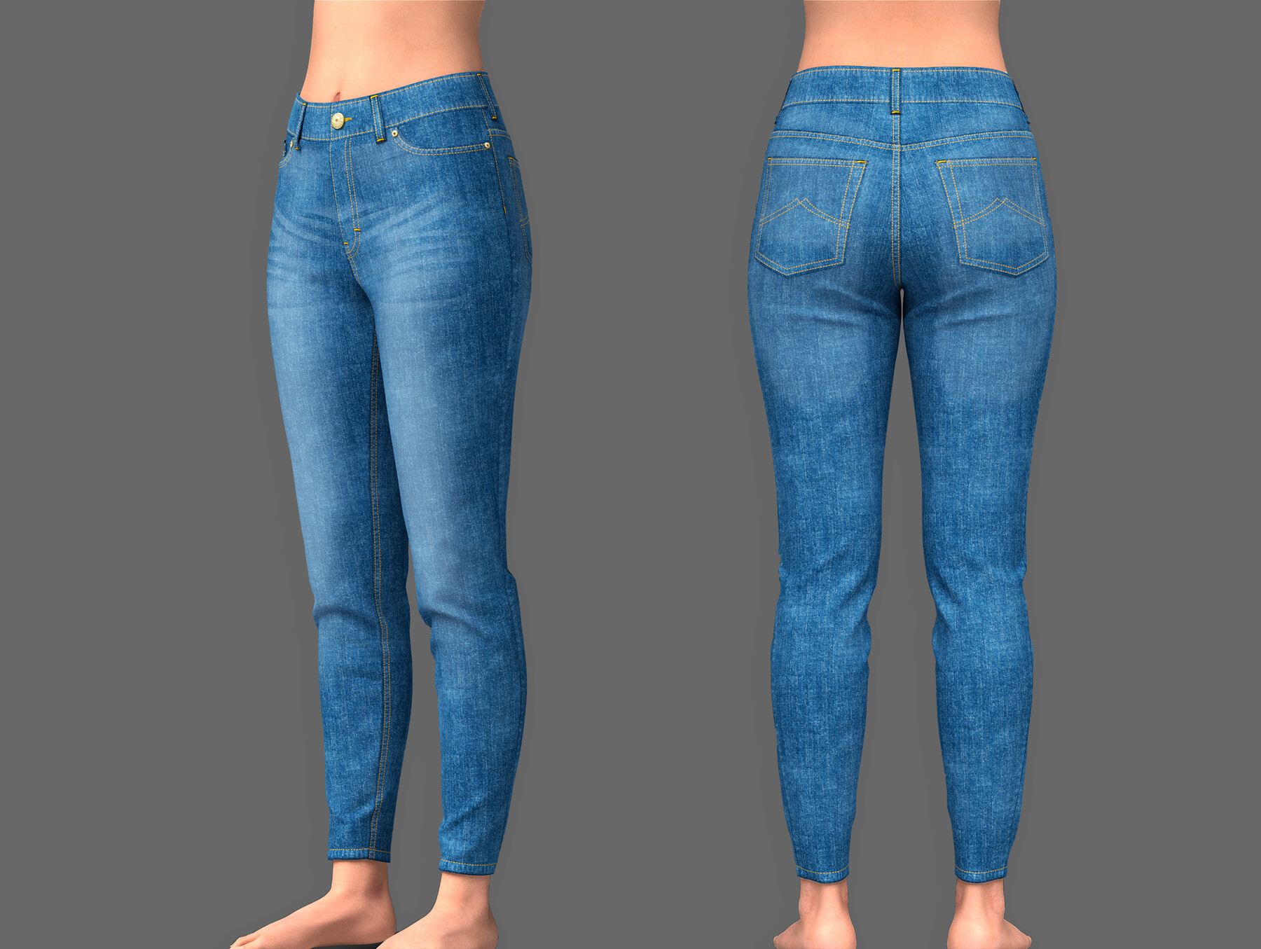 ArtStation - Women's Blue Denim Jeans | Resources