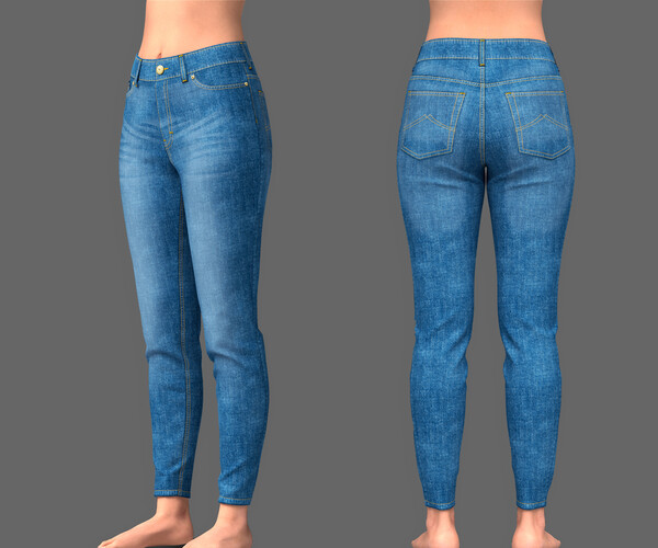 ArtStation - Women's Blue Denim Jeans | Resources