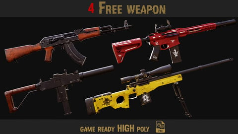 4 Free weapon bundle (base mesh+texture)