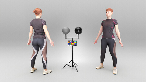 Athletic woman in tracksuit ready for animation 380