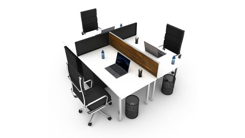 3D office work and meeting table 03
