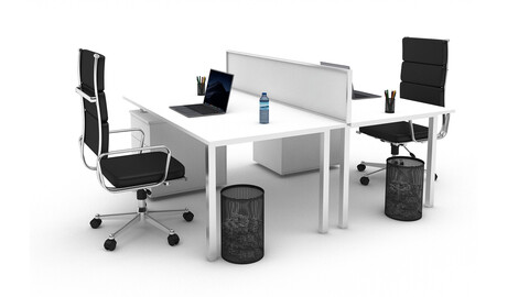 3D office work and meeting table 04