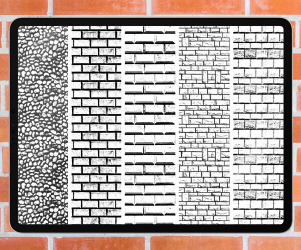 ArtStation HD Seamless Brick Texture Brush Set For Procreate Brushes