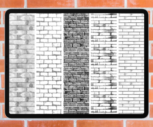 ArtStation HD Seamless Brick Texture Brush Set For Procreate Brushes