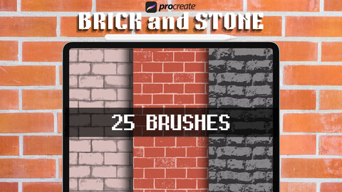 HD Seamless Brick Texture Brush Set For Procreate